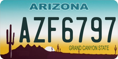 AZ license plate AZF6797