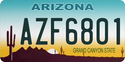 AZ license plate AZF6801