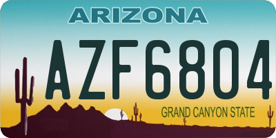 AZ license plate AZF6804