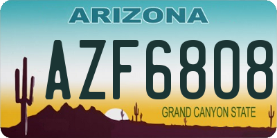AZ license plate AZF6808