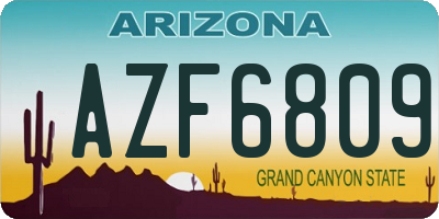 AZ license plate AZF6809