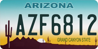 AZ license plate AZF6812