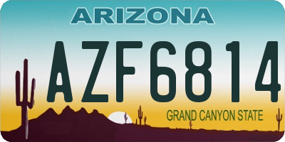 AZ license plate AZF6814