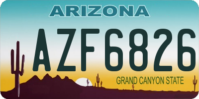 AZ license plate AZF6826