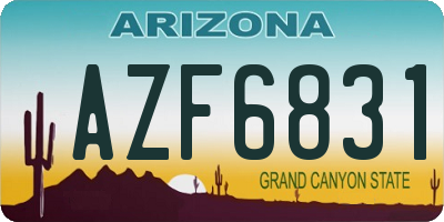 AZ license plate AZF6831