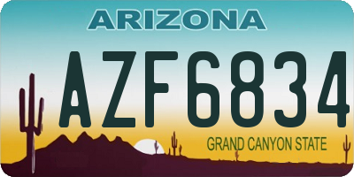 AZ license plate AZF6834