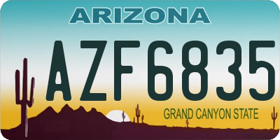 AZ license plate AZF6835