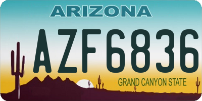 AZ license plate AZF6836
