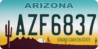 AZ license plate AZF6837
