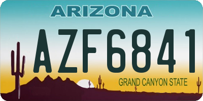 AZ license plate AZF6841