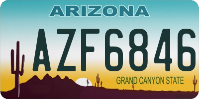 AZ license plate AZF6846