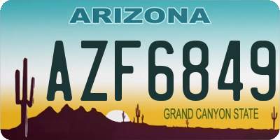 AZ license plate AZF6849