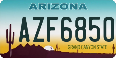 AZ license plate AZF6850