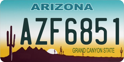 AZ license plate AZF6851