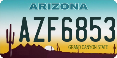 AZ license plate AZF6853
