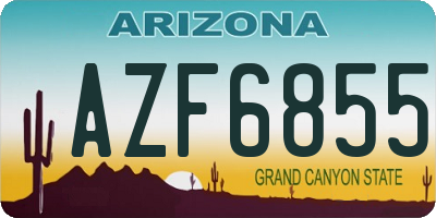 AZ license plate AZF6855