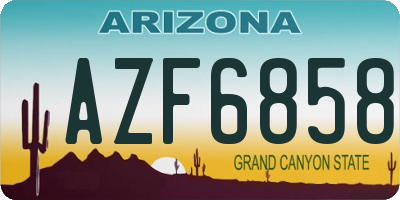 AZ license plate AZF6858