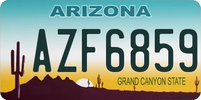 AZ license plate AZF6859