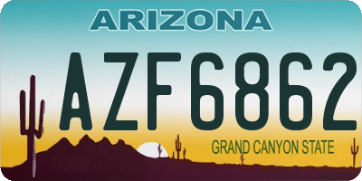 AZ license plate AZF6862