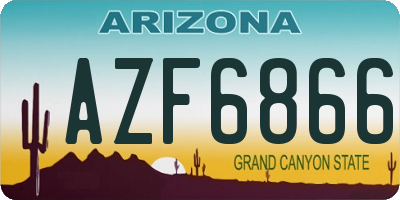 AZ license plate AZF6866