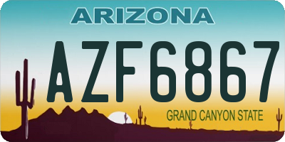 AZ license plate AZF6867