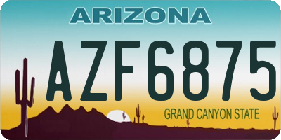 AZ license plate AZF6875