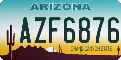 AZ license plate AZF6876