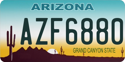 AZ license plate AZF6880