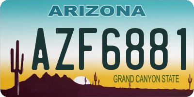 AZ license plate AZF6881