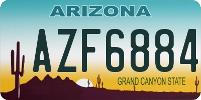 AZ license plate AZF6884