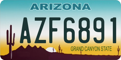 AZ license plate AZF6891