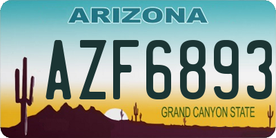 AZ license plate AZF6893
