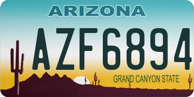 AZ license plate AZF6894