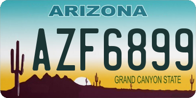 AZ license plate AZF6899
