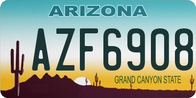 AZ license plate AZF6908