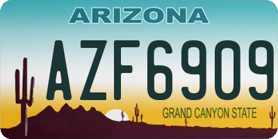 AZ license plate AZF6909
