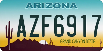 AZ license plate AZF6917