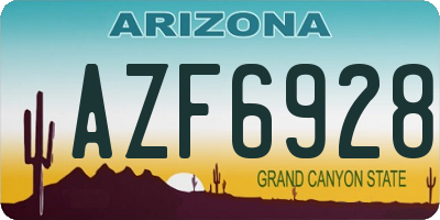 AZ license plate AZF6928