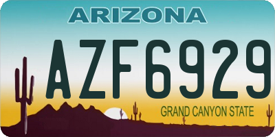 AZ license plate AZF6929