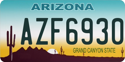 AZ license plate AZF6930