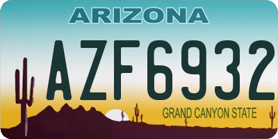 AZ license plate AZF6932