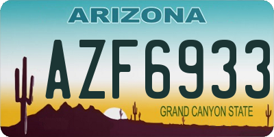 AZ license plate AZF6933