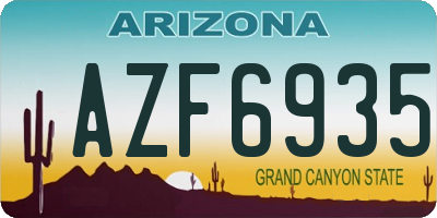 AZ license plate AZF6935