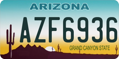 AZ license plate AZF6936