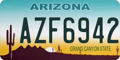 AZ license plate AZF6942