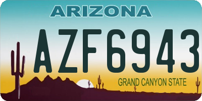 AZ license plate AZF6943