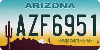 AZ license plate AZF6951