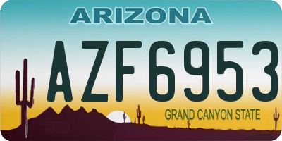 AZ license plate AZF6953