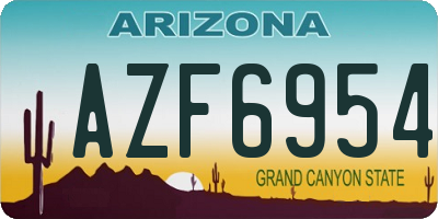 AZ license plate AZF6954
