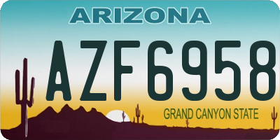 AZ license plate AZF6958